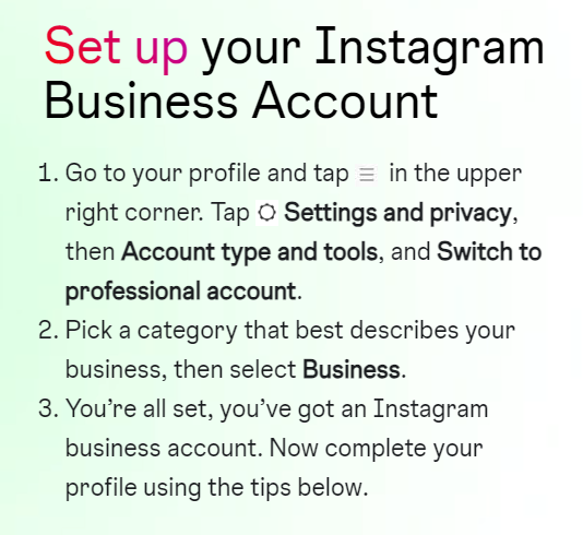 How to change account to business on Instagram
